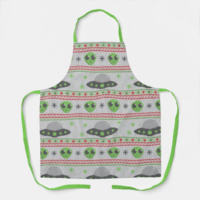 Tablier Alien Vilain Sweat de Noël (Recto)