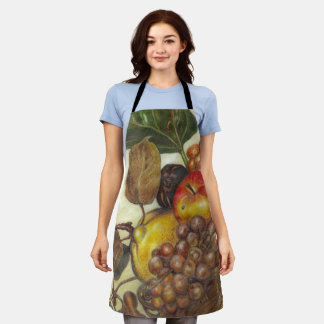 Tablier All-over artistic fruit still life print apron