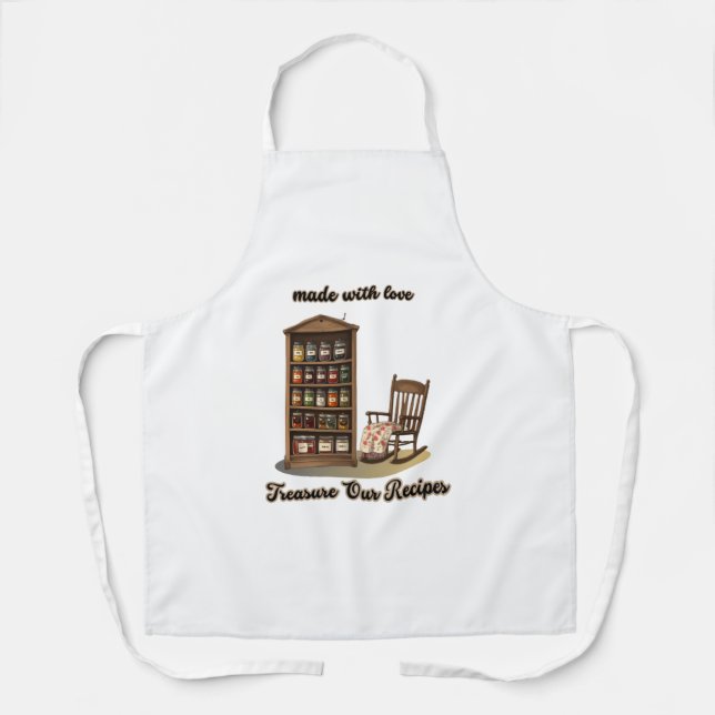 Tablier All-Over Print Apron, Treasure Our Recipes (Recto)