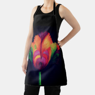 Tablier Allover Print Apron Rainbow Parrot Tulip
