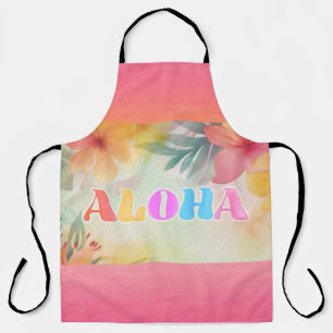 Tablier Aloha Hawaiian Floral Aquarelle