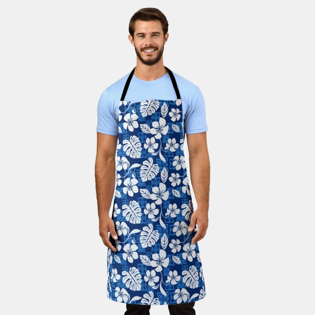 TABLIER ALOHA VENDREDI (BLEU) (Porté)