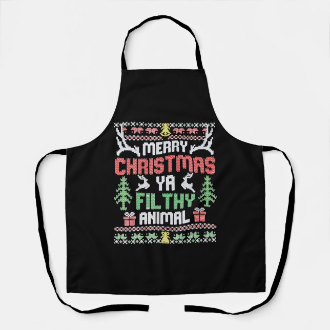 Tablier Alone At Home Movies Merry Christmas You Filty (Recto)