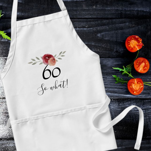 Tablier Alors quelle aquarelle positive Floral 60e anniver (Créateur téléchargé)