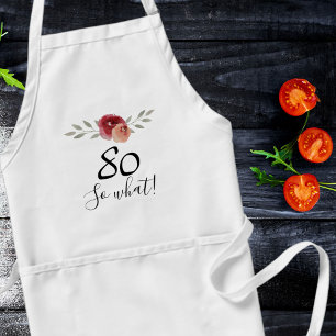 Tablier Alors quelle aquarelle positive Floral 80e anniver