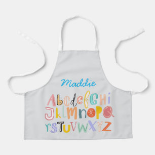 Tablier Alphabet enfants typographie cool
