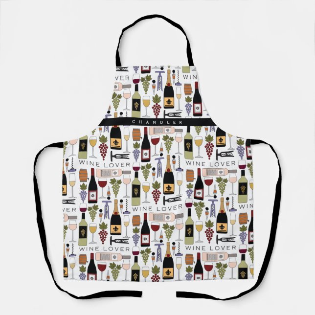 Tablier Amateurs de vin Bouteilles, verres et accessoires  (Recto)