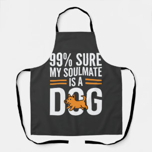 Tablier Ame sœur de chien Typographie drôle pour amoureux 