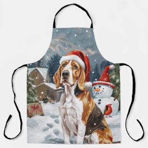 Tablier American English Foxhound Chien hiver Noël Joie