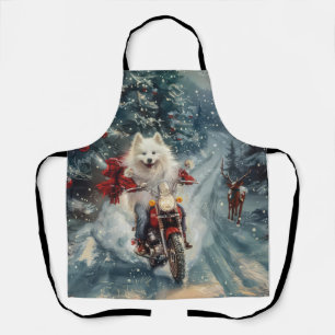 Tablier American Eskimo Dog équitation moto Noël