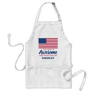 Tablier American Flag Patriotique Awesome Grill Master