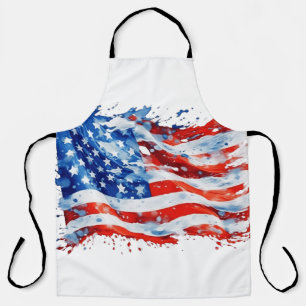 Tablier American Flag USA Watercolor 4 juillet