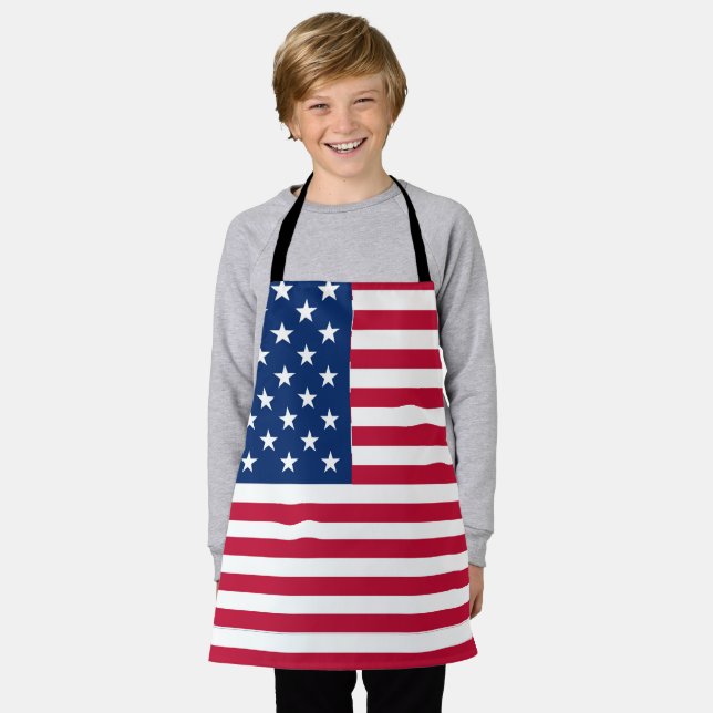 Tablier American USA Flag Pride Design-76353 (Porté)