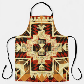 Tablier Amérindien, Vintage Tirée À La Main Abstraite.