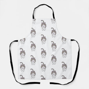 Tablier Ami de chat Snarl Funny Motif de doodle Arty