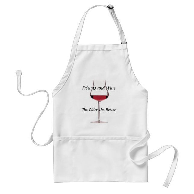 Tablier Amis et vin - plus le meilleur est ancien ! (Devant)