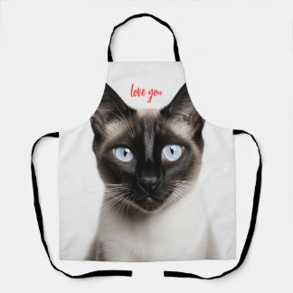 Tablier Amour de chats siamois monochrome