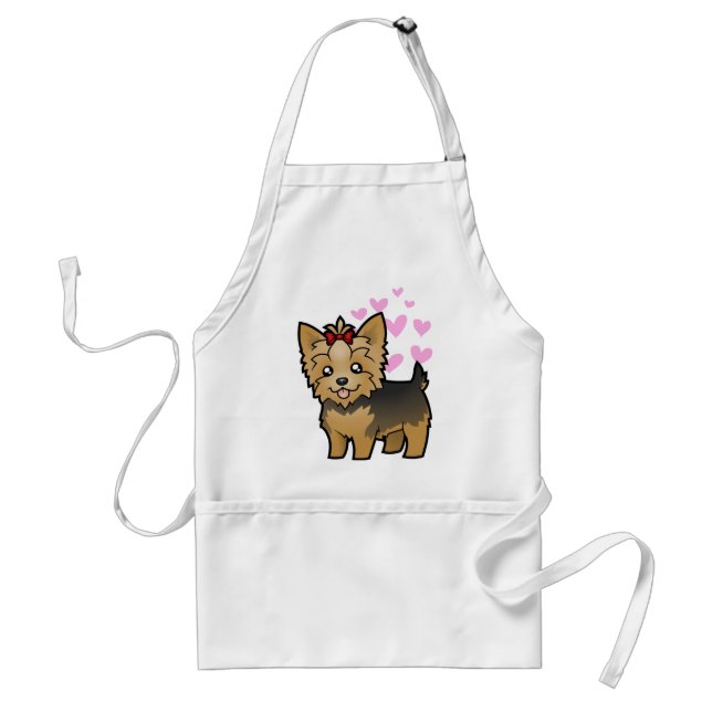Tablier Amour de Yorkshire Terrier (cheveux courts avec (Devant)