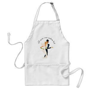 Tablier Amour et romance vintage, couple de mariage modern