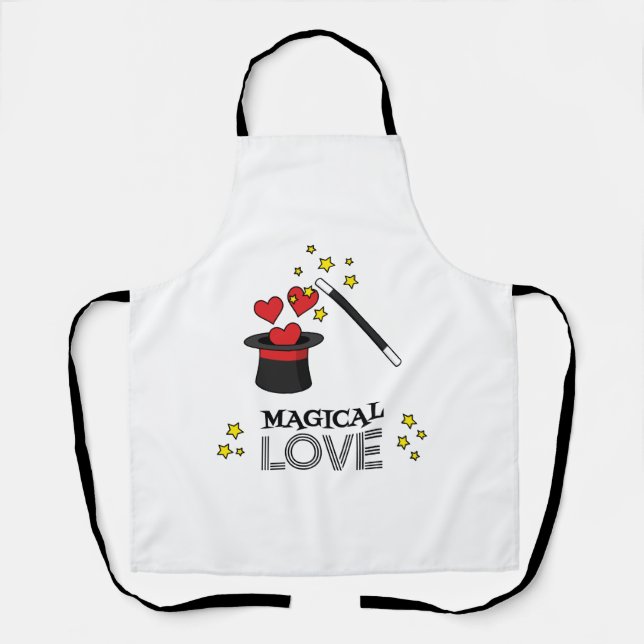 Tablier Amour magique - Noir (Recto)
