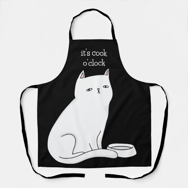 Tablier Amoureux des chats drôle / chat père ou mère (Recto)