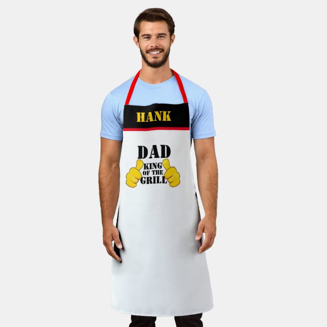 Tablier Amoureux du barbecue "Roi du grill" Mens amusants (Porté)