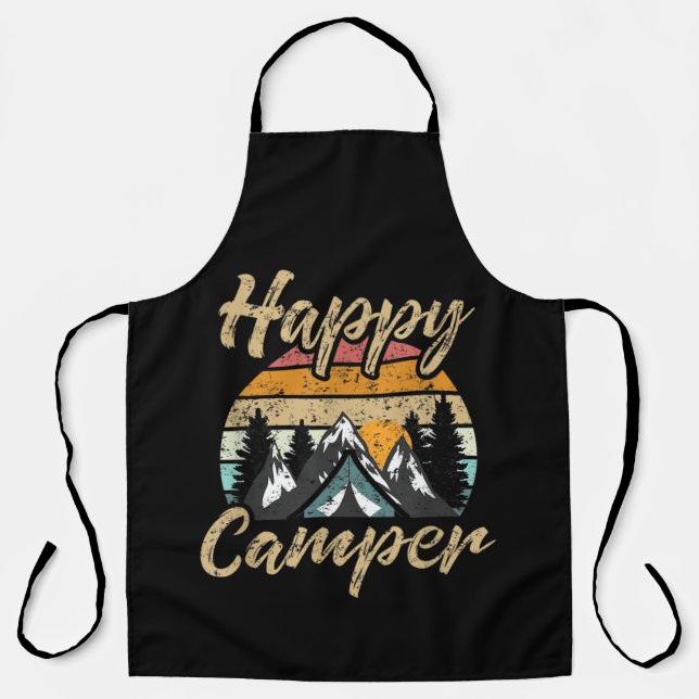 Tablier Amusant Camping Randonnée Lover Présente Happy Cam (Recto)