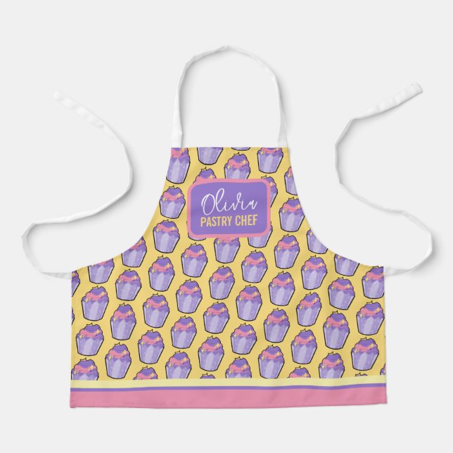 Tablier Amusant Cuisine Cupcake sur mesure pour enfants (Recto)