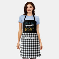 Amusant Cuisine Fourche Pun Noir Blanc Plaid