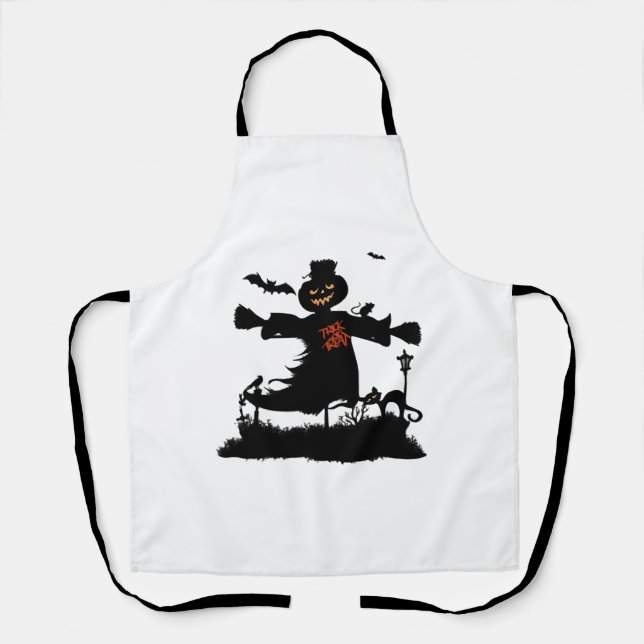 Tablier Amusant design d'halloween avec épouvantail (Recto)
