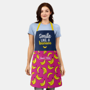 Tablier Amusant et mignon sourire comme un Motif de banane