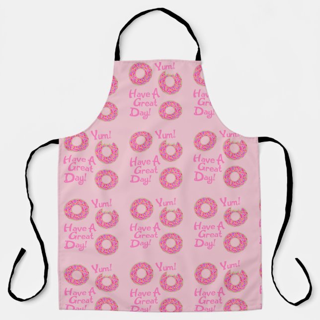 Tablier Amusant Génial Jour Donut Slogan Motif (Recto)
