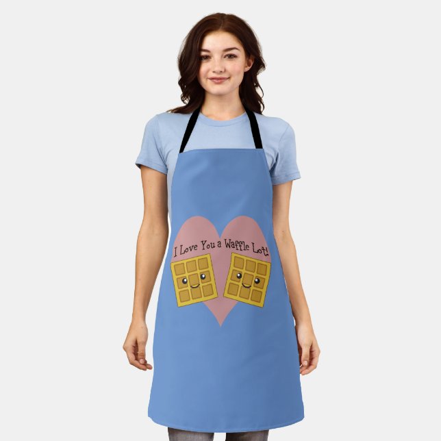 Tablier Amusant Je T'Aime Un Lot Lot Cute Kawaii Waffles (Porté)
