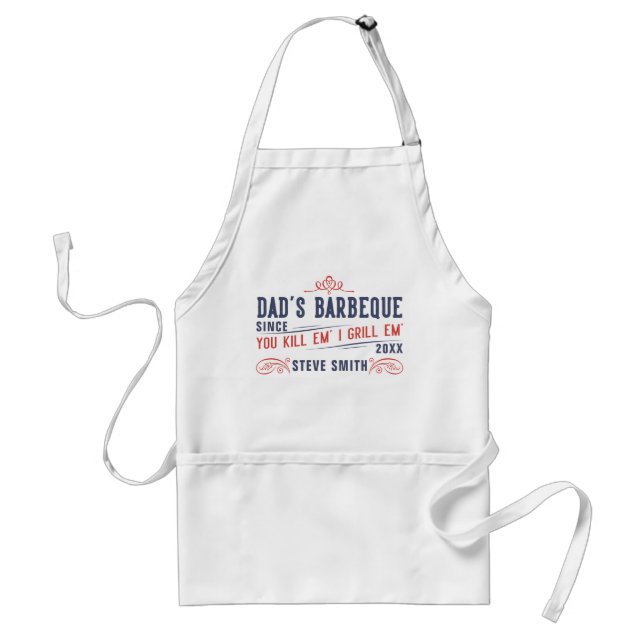 Tablier Amusant papa's Barbeque Apron For Men Personnalisé (Devant)