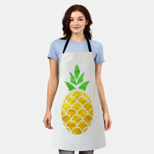 Tablier Ananas Géométrique En Or Foil D'Été Personnali