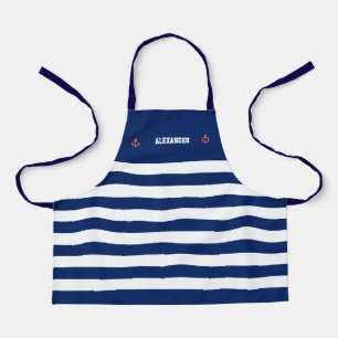 Tablier Ancre marine Marine Marine Bleu White Stripes Apr