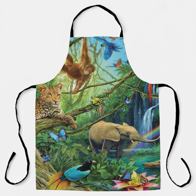 Tablier Animals living together throw pillow (Recto)