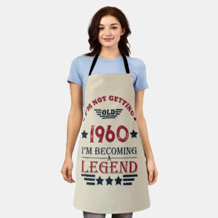 Tablier Anniversaire vintage personnalisé rouge bleu