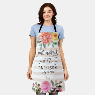 Tablier Annonce de mariage Rose Péonie