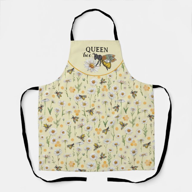 Tablier Apperon floral d'abeille de miel | Honeypeb Baby (Recto)