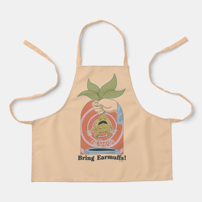 Tablier "Apportez des cache-oreilles !" Graphisme Mandrake (Recto)