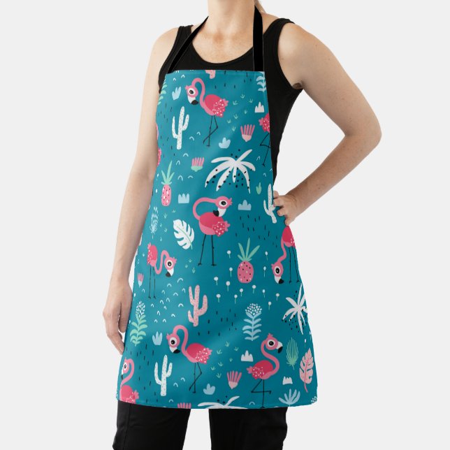Tablier Apron à ananas à Flamant rose tropical (Insitu)