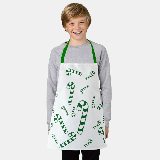 Tablier Apron (ao) - Green Candy Canes (Porté)