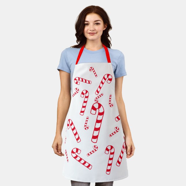 Tablier Apron (ao) - Sucre de canne rayé rouge (Porté)