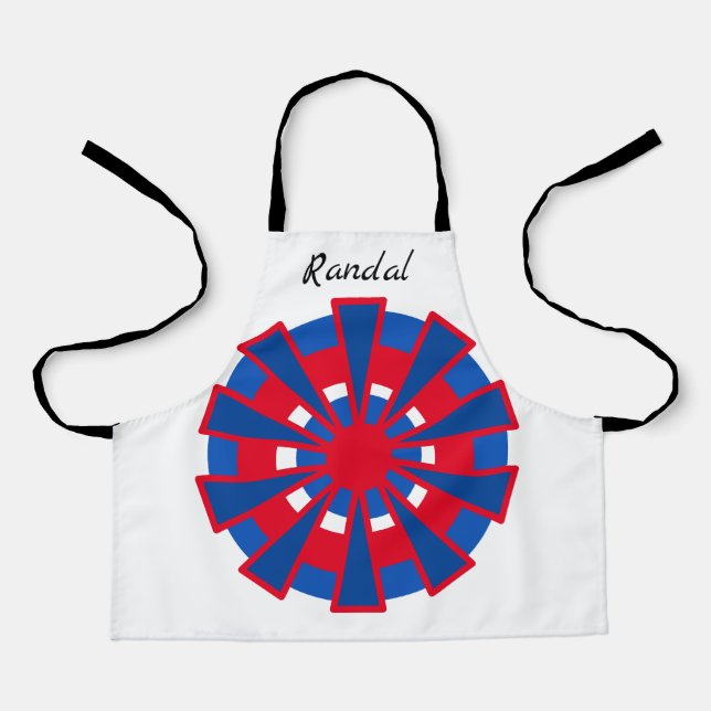 Tablier Apron (ao) - Triangles et cercles portant le nom (Recto)