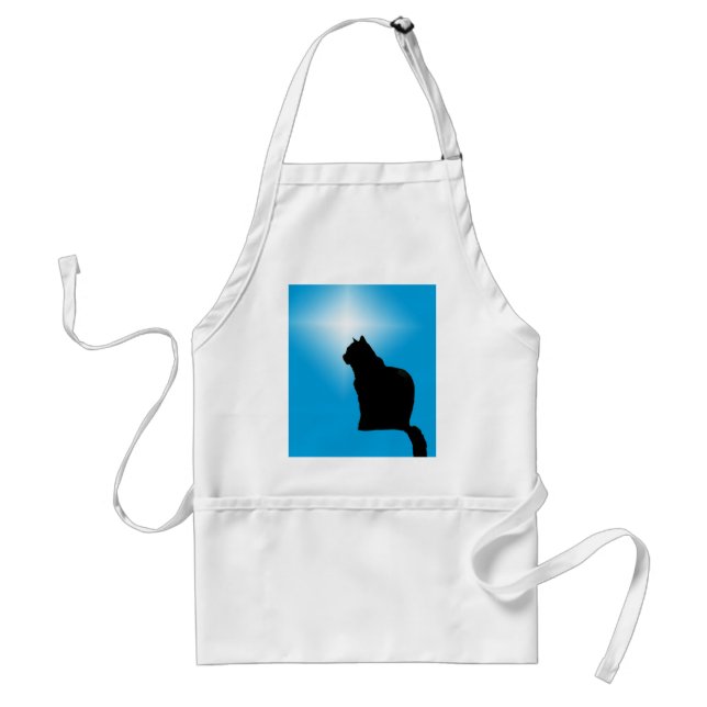 Tablier Apron - Black Cat Silhouette et Star (Devant)