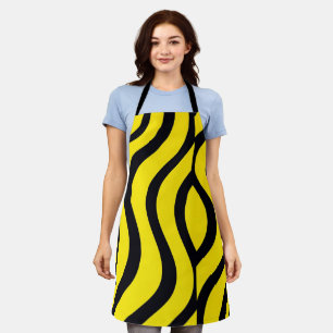 Tablier Apron Black & Yellow Wave Art