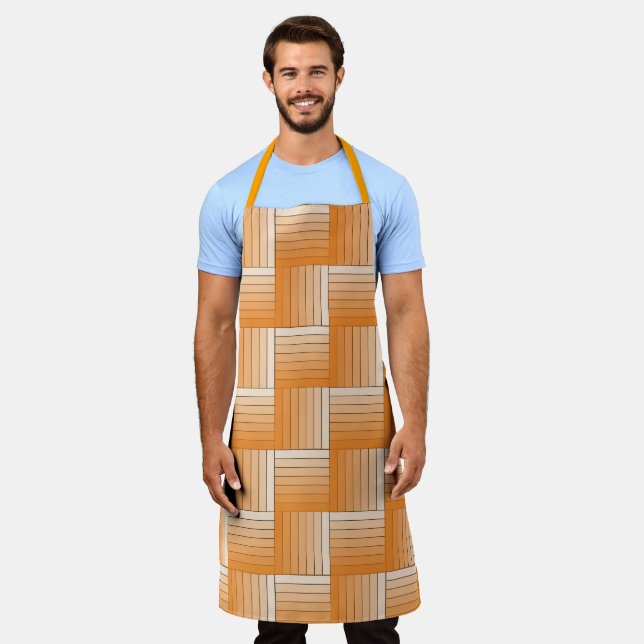 Tablier Apron - Carreaux d'Orange Ombre Stripes (Porté)
