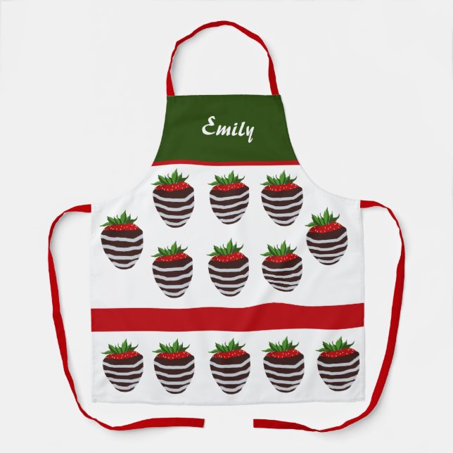 Tablier Apron de fraise couvert de chocolat adorable (Recto)