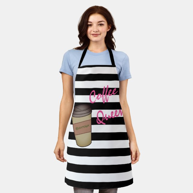Tablier Apron de la reine du café personnalisée (Porté)